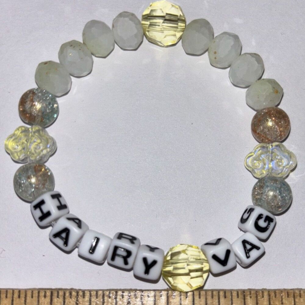 Handcrafted Beaded Stretch Bracelet Y2K Aesthetic Novelty Gag Gift Jewelry